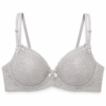 Black Lace Blouse-Style Bra – Elegant Floral Lace Design