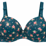 Black Floral Print Padded Underwire Bra for Women – Adjustable Straps