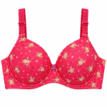Black Floral Print Padded Underwire Bra for Women – Adjustable Straps