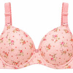Black Floral Print Padded Underwire Bra for Women – Adjustable Straps