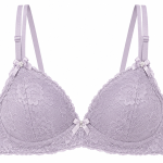 Black Lace Blouse-Style Bra – Elegant Floral Lace Design