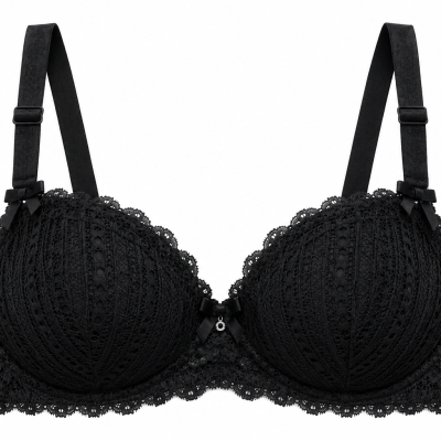 Elegant Grey Lace Bra for Women – Floral Lace Design