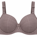 Taupe Grey Checkered Padded Underwire Bra for Women – Adjustable Straps